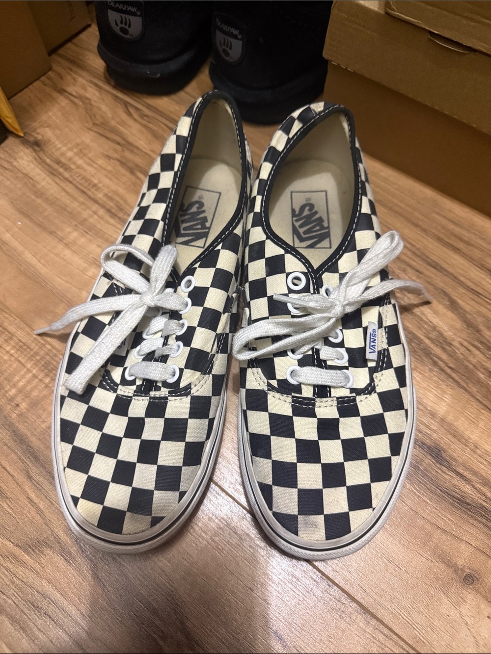 Vans Checkerboard Low-Top Sneakers - Black & Cream